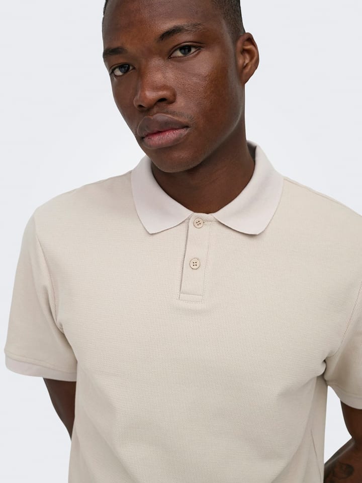 Tričko ONLY & SONS Beige 7684952 Poloshirt "Onsben" in Beige - 2