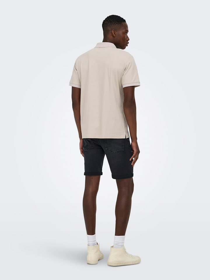 Tričko ONLY & SONS Beige 7684952 Poloshirt "Onsben" in Beige - 4