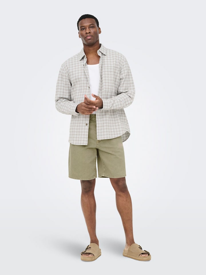 Kraťasy ONLY & SONS Beige 540731 Jeans-Shorts "Onsedge" in Beige - 1