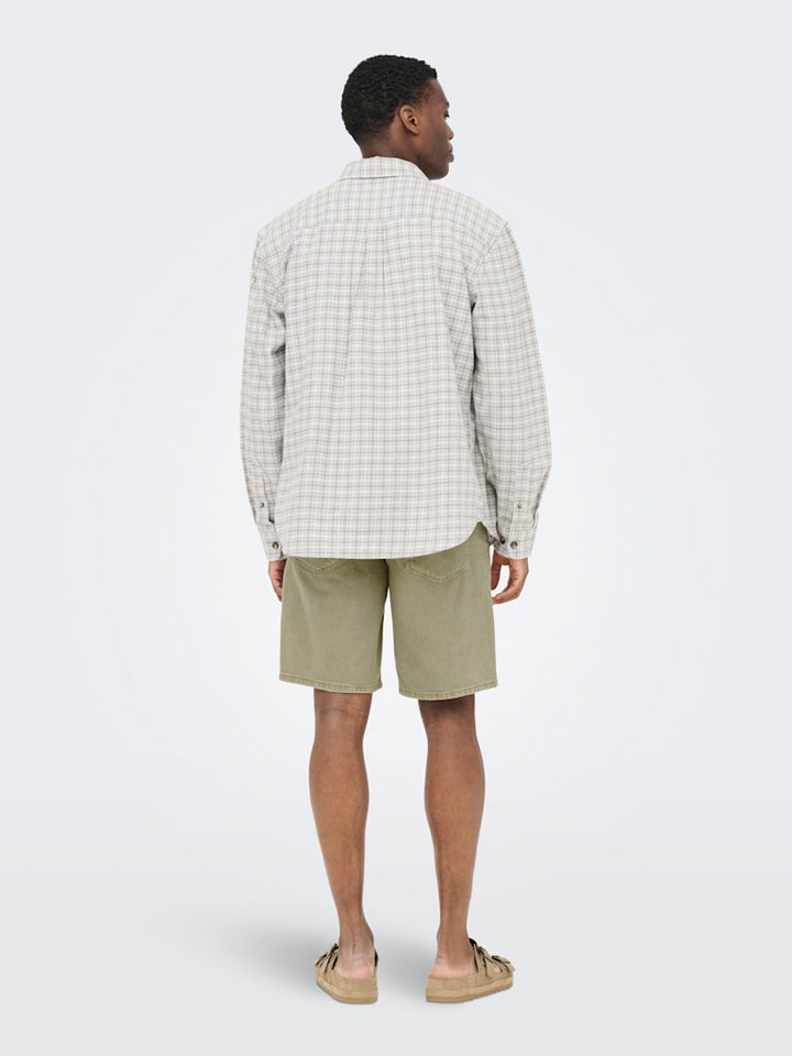 Kraťasy ONLY & SONS Beige 540731 Jeans-Shorts "Onsedge" in Beige - 3