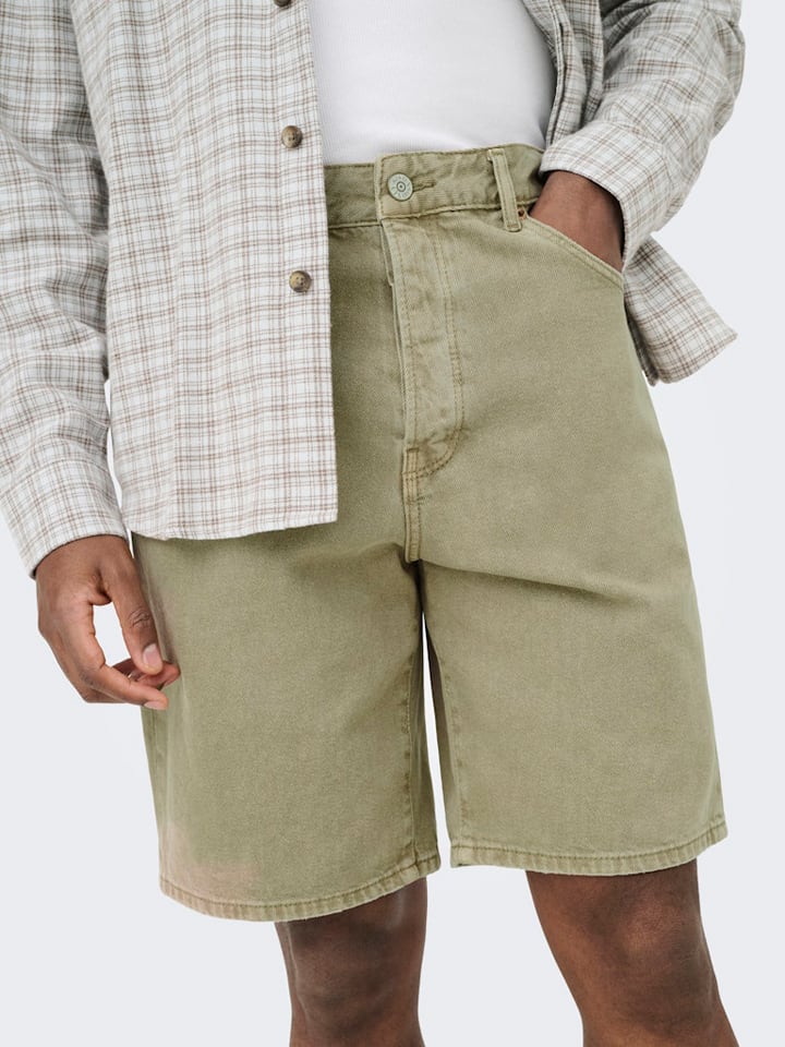 Kraťasy ONLY & SONS Beige 540731 Jeans-Shorts "Onsedge" in Beige - 5