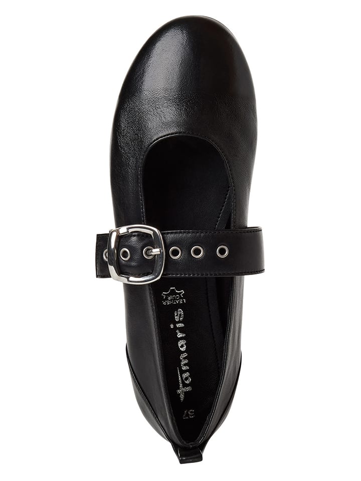 Tamaris Schwarz 222541 Leder-Ballerinas in Schwarz - 6