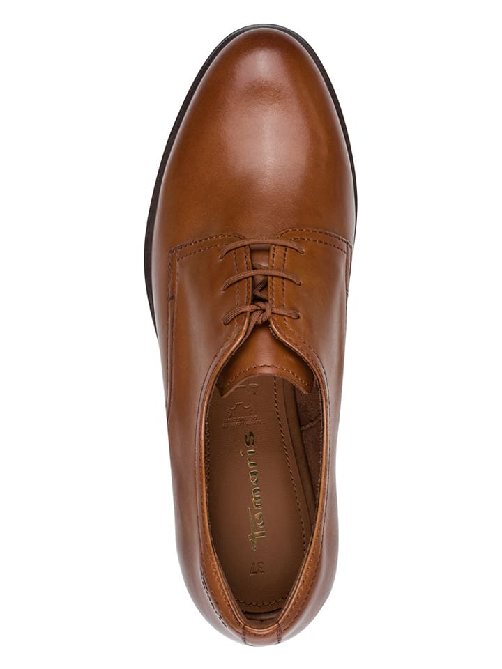 Boty Tamaris Hellbraun 1187969 Leder-Schnürschuhe in Hellbraun - 6