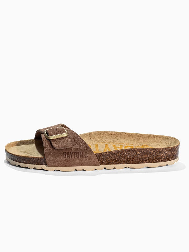 BACKSUN Braun 5900415 Leder-Pantoletten "Zephyr" in Braun - 3