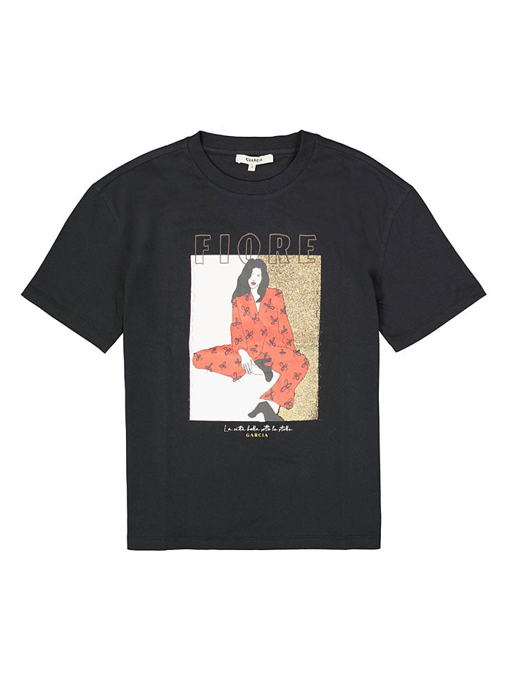 Tričko Garcia Schwarz 7300133 Shirt in Schwarz - 5