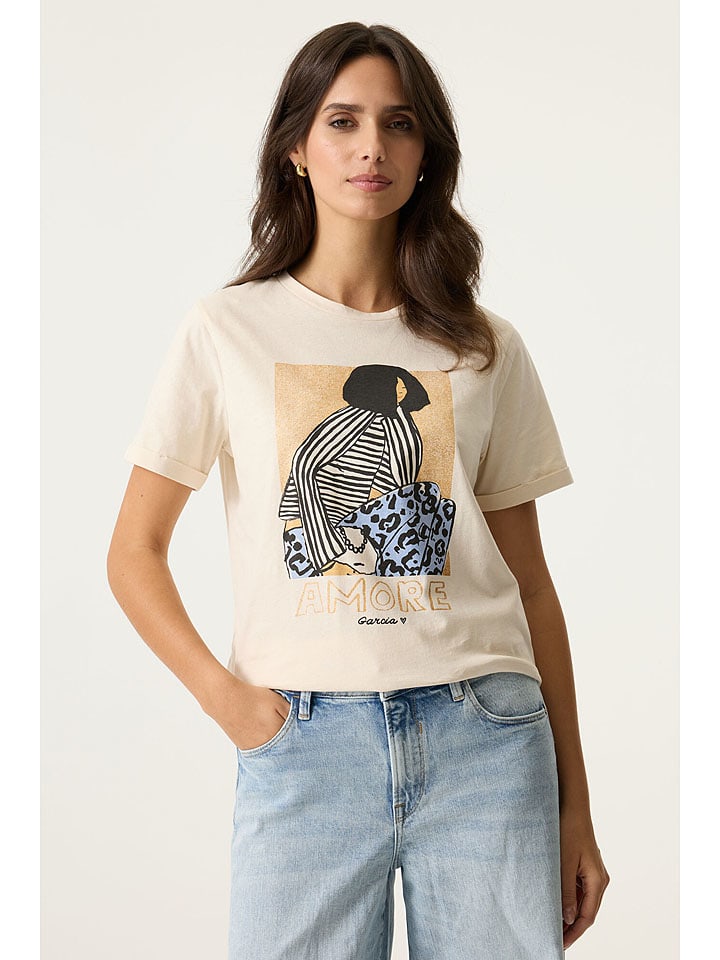 Tričko Garcia Creme 9278498 Shirt in Creme - 4