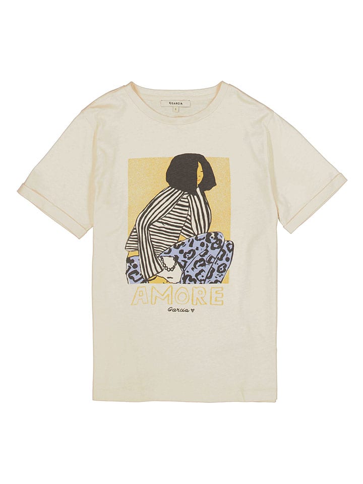 Tričko Garcia Creme 9278498 Shirt in Creme - 5