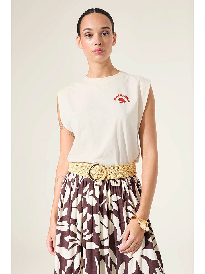 Tričko Garcia Creme 7469042 Shirt in Creme - 4