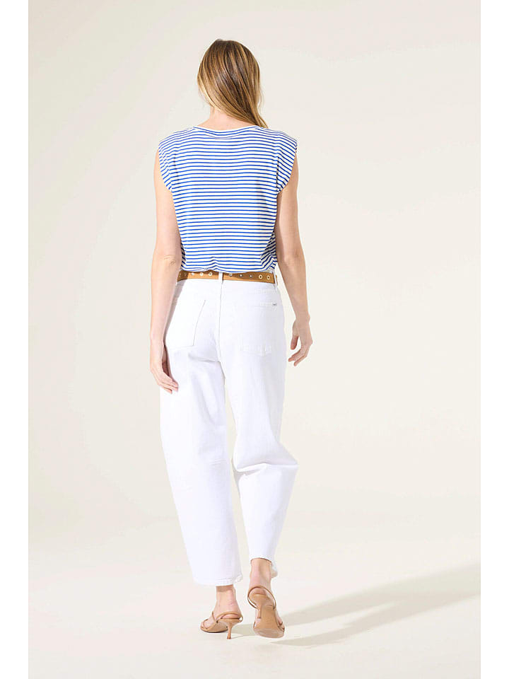 Tričko Garcia Weiß/ Blau 1187019 Shirt in Weiß/ Blau - 2