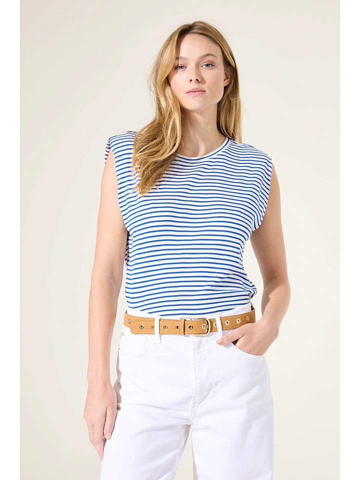 Tričko Garcia Weiß/ Blau 1187019 Shirt in Weiß/ Blau - 4