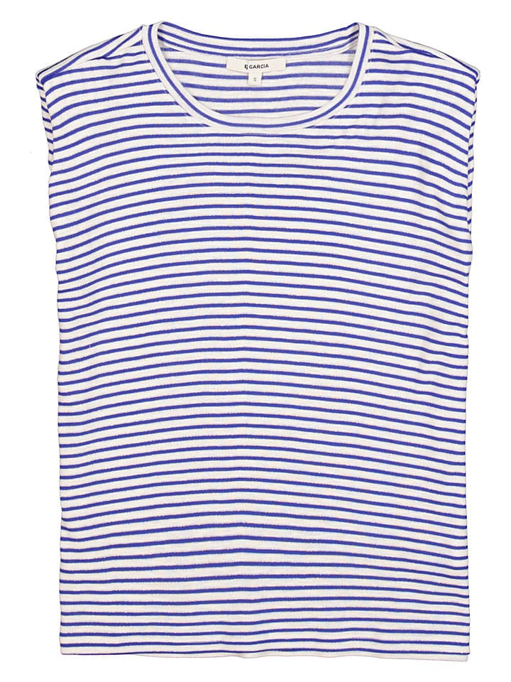 Tričko Garcia Weiß/ Blau 1187019 Shirt in Weiß/ Blau - 5