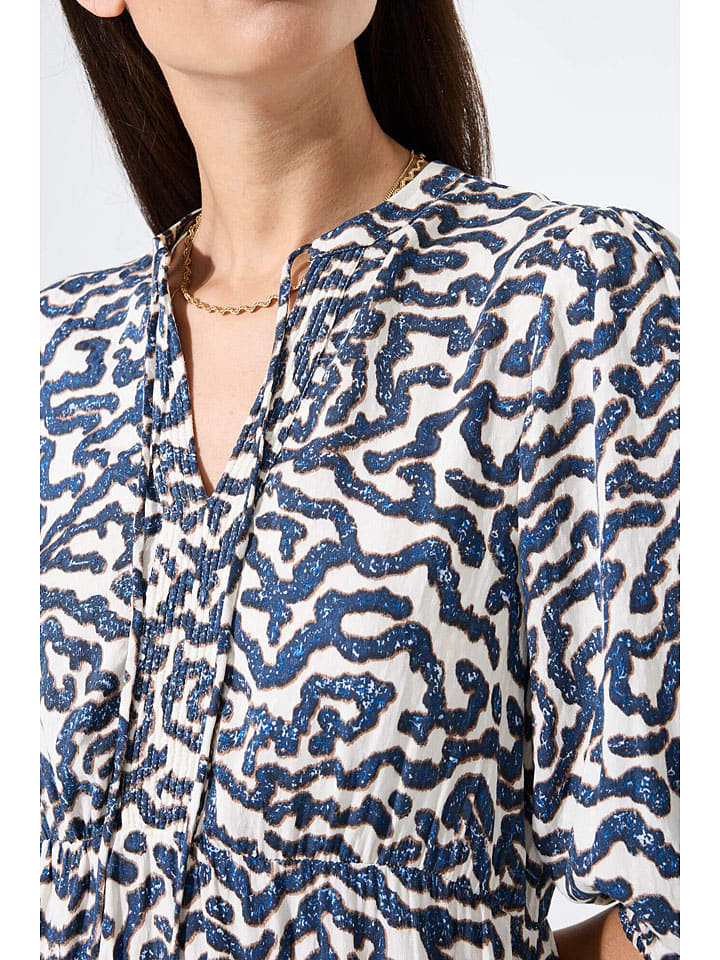 Šaty Garcia Weiß/ Blau 8149763 Kleid in Weiß/ Blau - 3