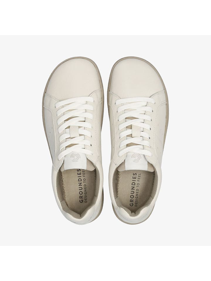 Tenisky Groundies Creme 5705315 Leder-Barfußschuhe "Universe" in Creme - 2