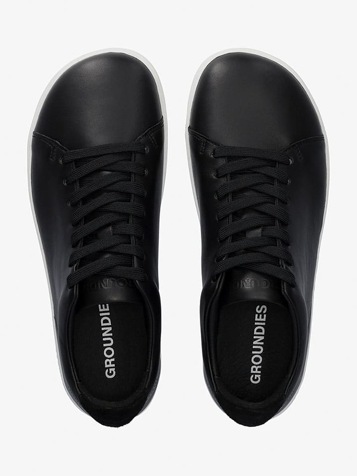Tenisky Groundies Schwarz 5382814 Leder-Barfußschuhe "Zero" in Schwarz - 5