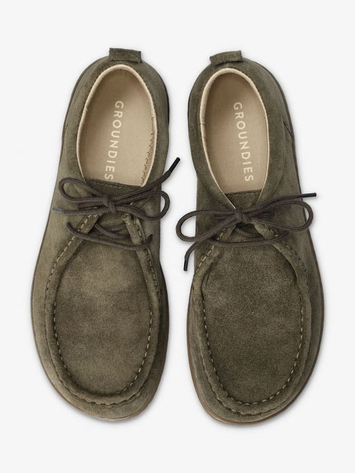 Boty Groundies Khaki 7842549 Leder-Barfußschuhe "Cricket" in Khaki - 4