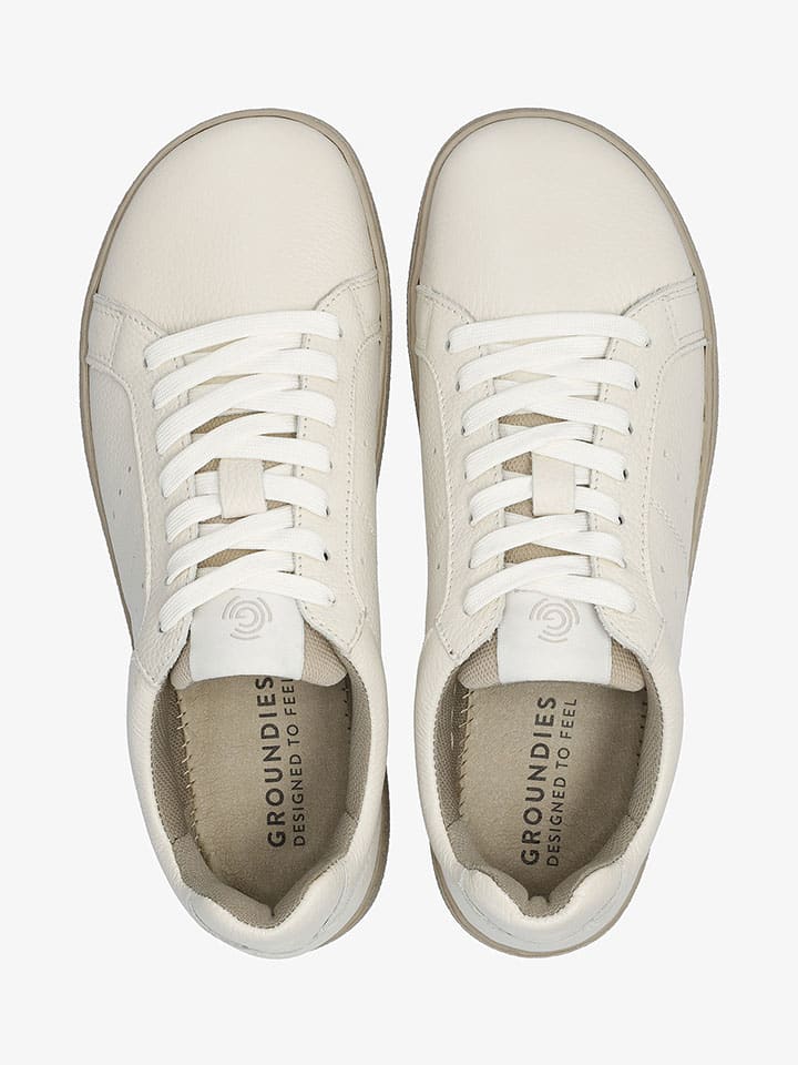 Tenisky Groundies Creme 1467715 Leder-Barfußschuhe "Universe" in Creme - 3