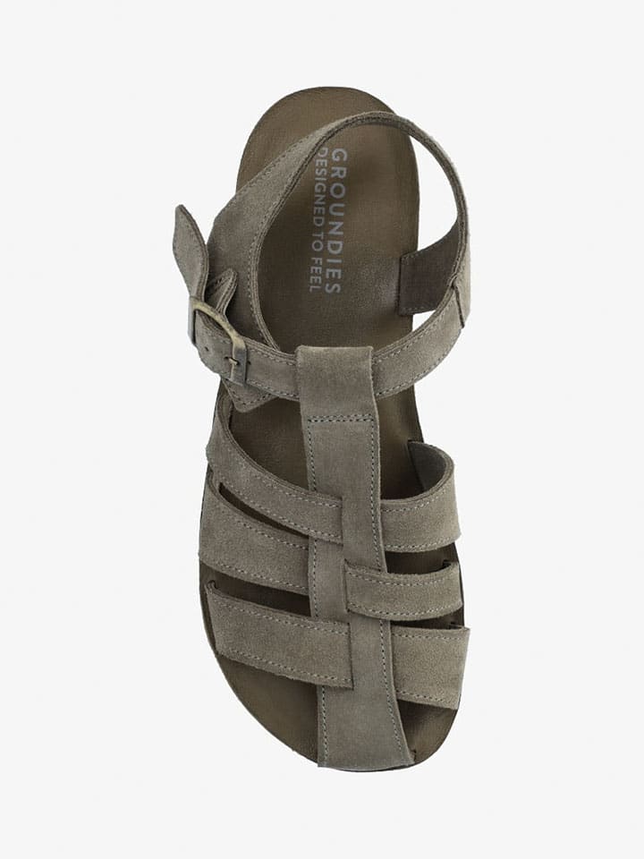 Groundies Khaki 4976130 Leder-Barfußschuhe "Catania" in Khaki - 3