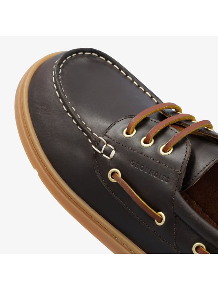 Boty Groundies Braun 1840564 Leder-Barfußschuhe "Tide" in Braun - 4
