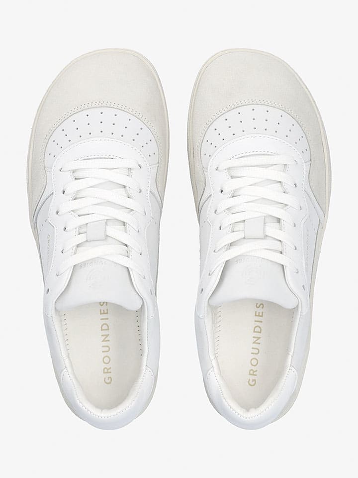 Tenisky Groundies Weiß/ Creme 182744 Leder-Barfußschuhe "Nova" in Weiß/ Creme - 3