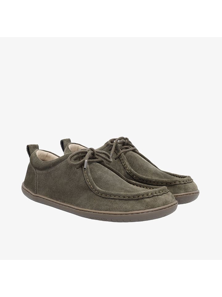 Boty Groundies Khaki 178900 Leder-Barfußschuhe "Cricket Plus+' in Khaki - 2