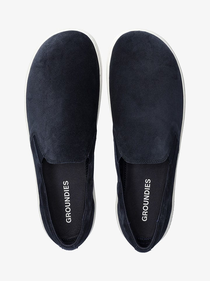 Boty Groundies Dunkelblau 3615183 Leder-Barfußschuhe "Ease" in Dunkelblau - 3