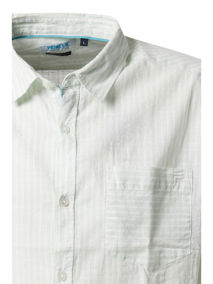Košile Pioneer Creme/ Grün 7361771 Hemd in Creme/ Grün - 3