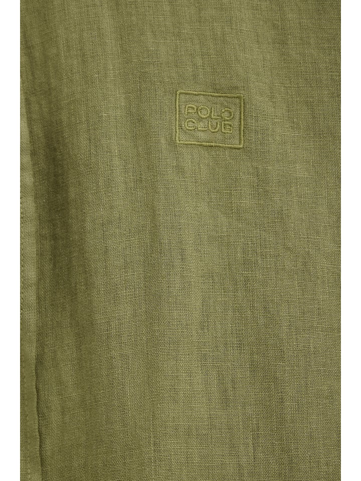 Košile Polo Club Khaki 884410 Leinen-Hemd in Khaki - 7