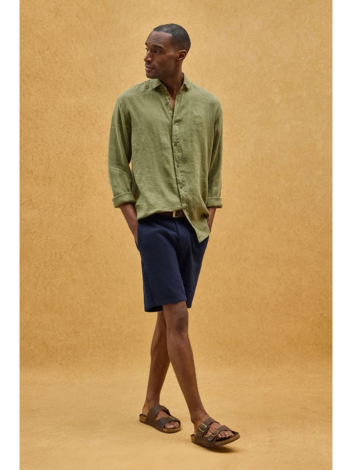 Košile Polo Club Khaki 884410 Leinen-Hemd in Khaki - 8
