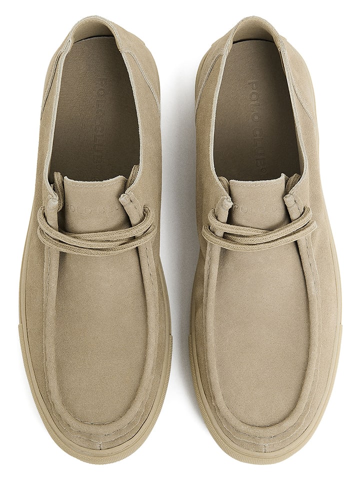 Boty Polo Club Beige 9131113 Leder-Schnürschuhe in Beige - 3