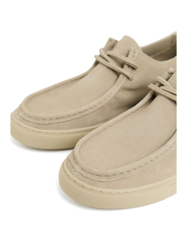 Boty Polo Club Beige 9131113 Leder-Schnürschuhe in Beige - 4