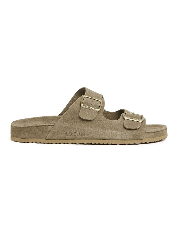 Boty Polo Club Khaki 8809340 Leder-Sandalen in Khaki - 3