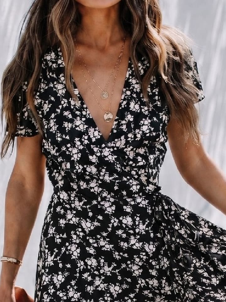 Šaty Milan Kiss Schwarz/ Weiß 1207091 Kleid in Schwarz - 4