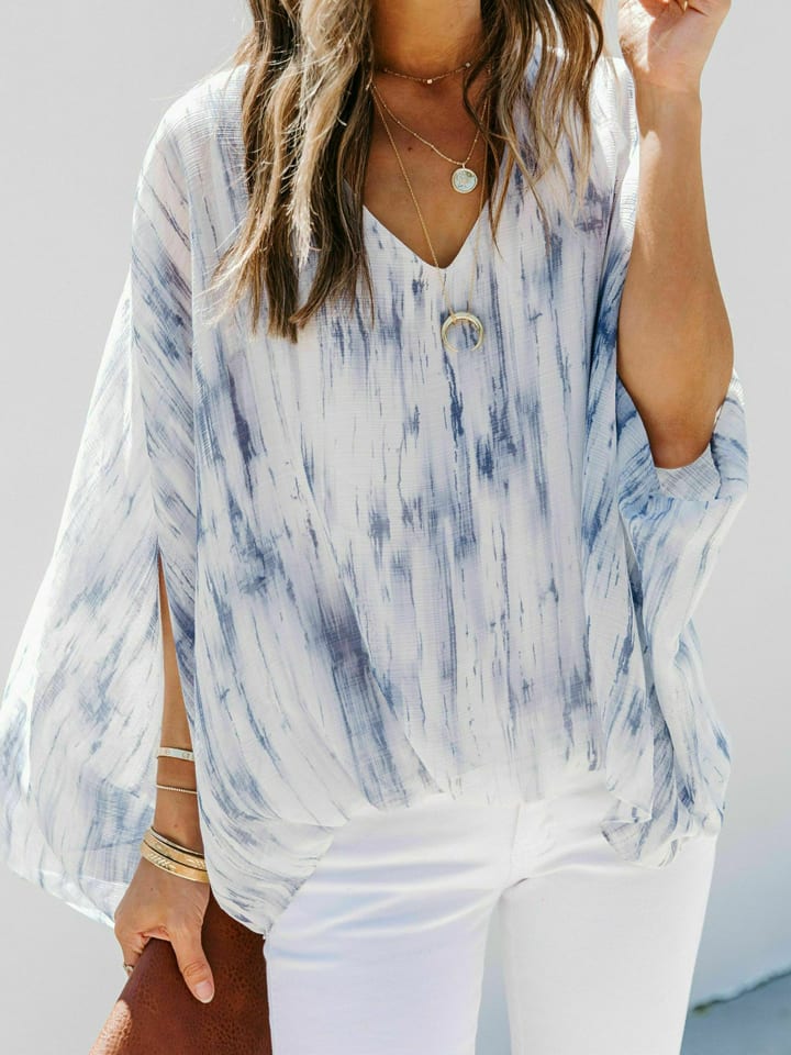 Milan Kiss Weiß/ Blau 8326510 Bluse in Weiß - 1