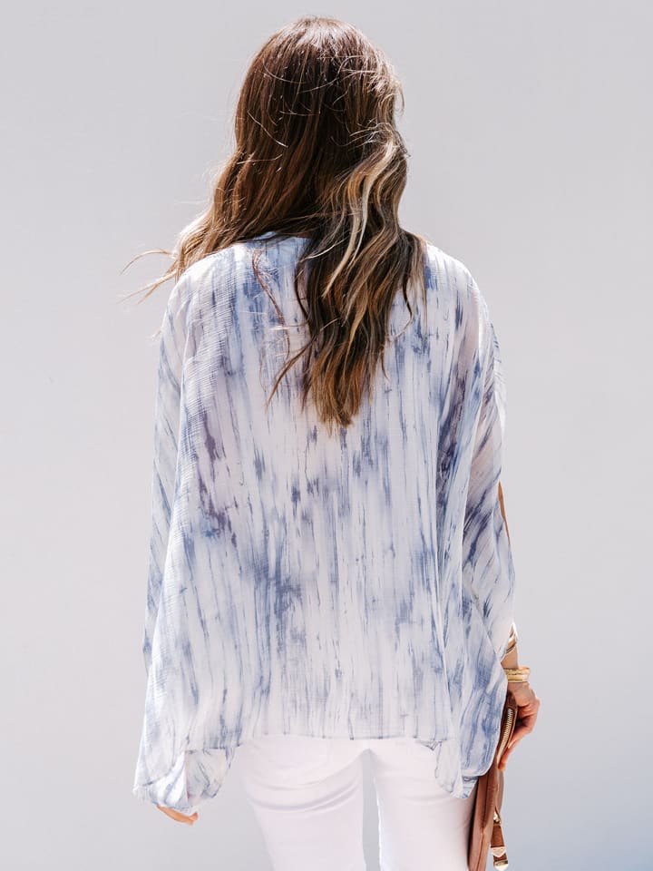 Milan Kiss Weiß/ Blau 8326510 Bluse in Weiß - 2