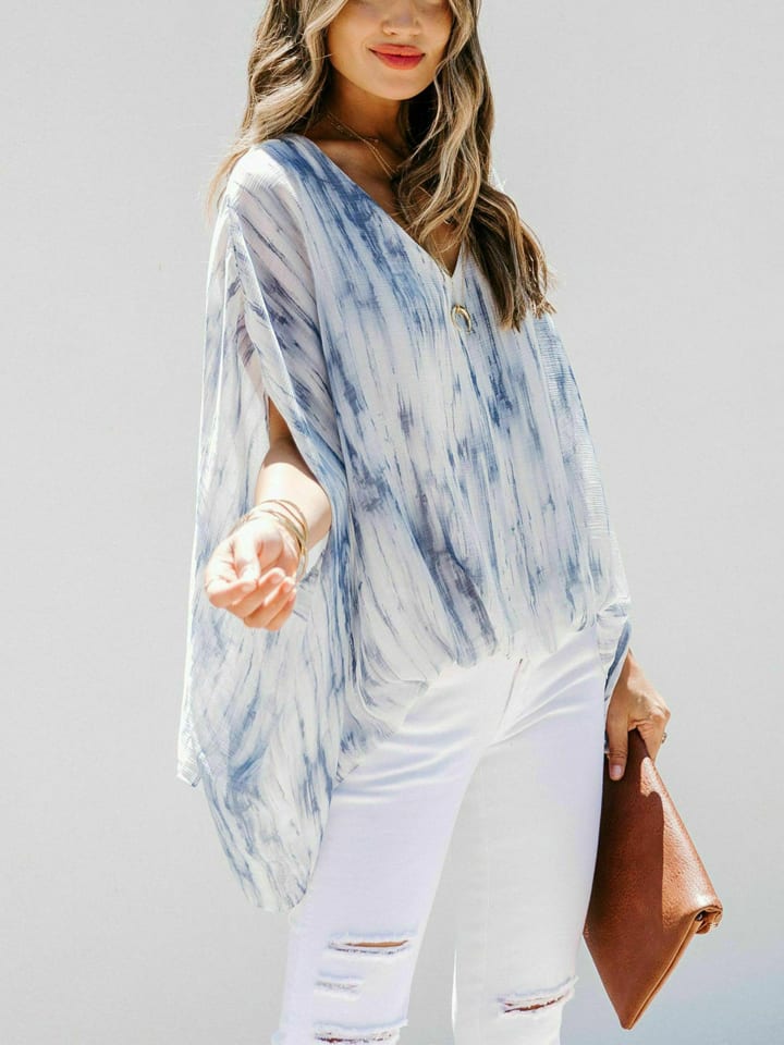 Milan Kiss Weiß/ Blau 8326510 Bluse in Weiß - 3