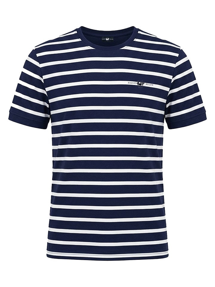 Tričko HARVEY MILLER POLO CLUB Dunkelblau/ Weiß 1829900 Shirt in Dunkelblau/ Weiß - 2