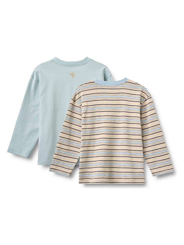 Tričko Wheat Hellblau/ Beige 1400976 2er-Set: Longsleeves "Johan" in Hellblau/ Beige - 2