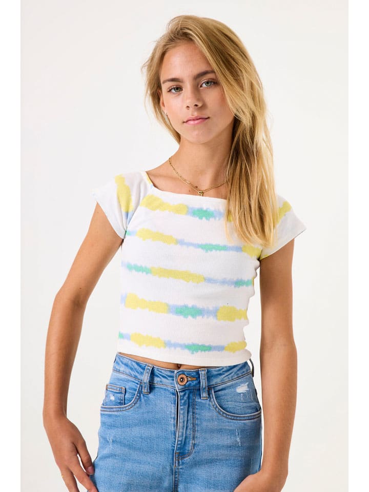 Tričko Garcia Weiß/ Gelb 7600957 Shirt in Weiß/ Gelb - 4