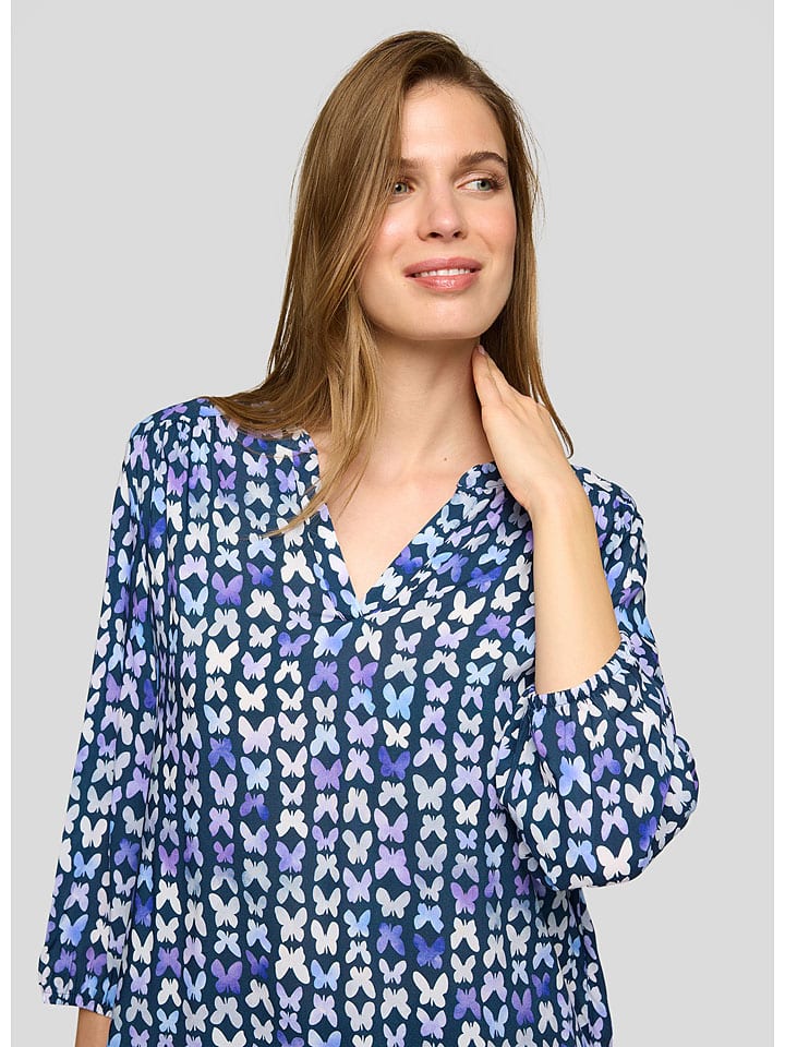 Rabe Dunkelblau/ Weiß 8001503 Bluse in Dunkelblau/ Weiß - 2
