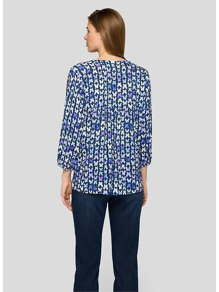 Rabe Dunkelblau/ Weiß 8001503 Bluse in Dunkelblau/ Weiß - 3
