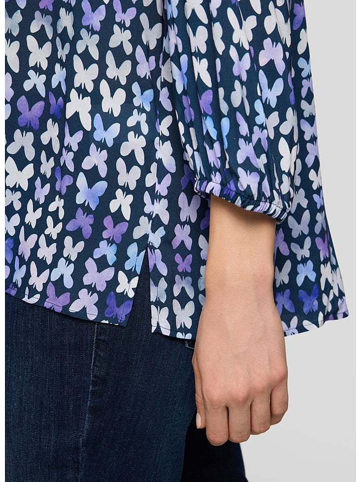 Rabe Dunkelblau/ Weiß 8001503 Bluse in Dunkelblau/ Weiß - 4