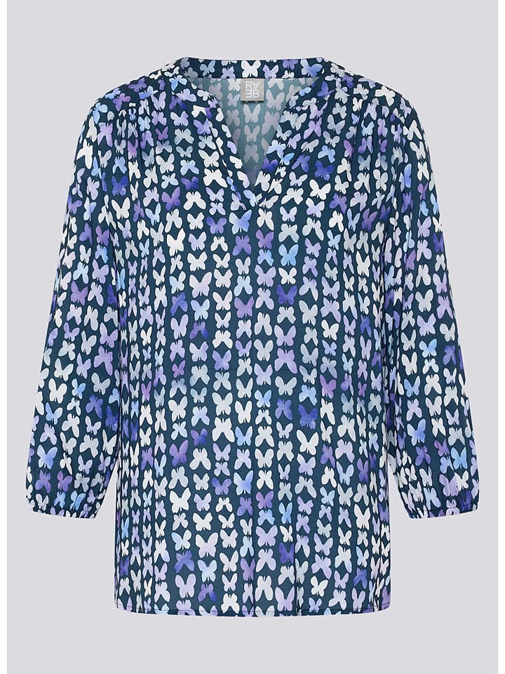 Rabe Dunkelblau/ Weiß 8001503 Bluse in Dunkelblau/ Weiß - 5