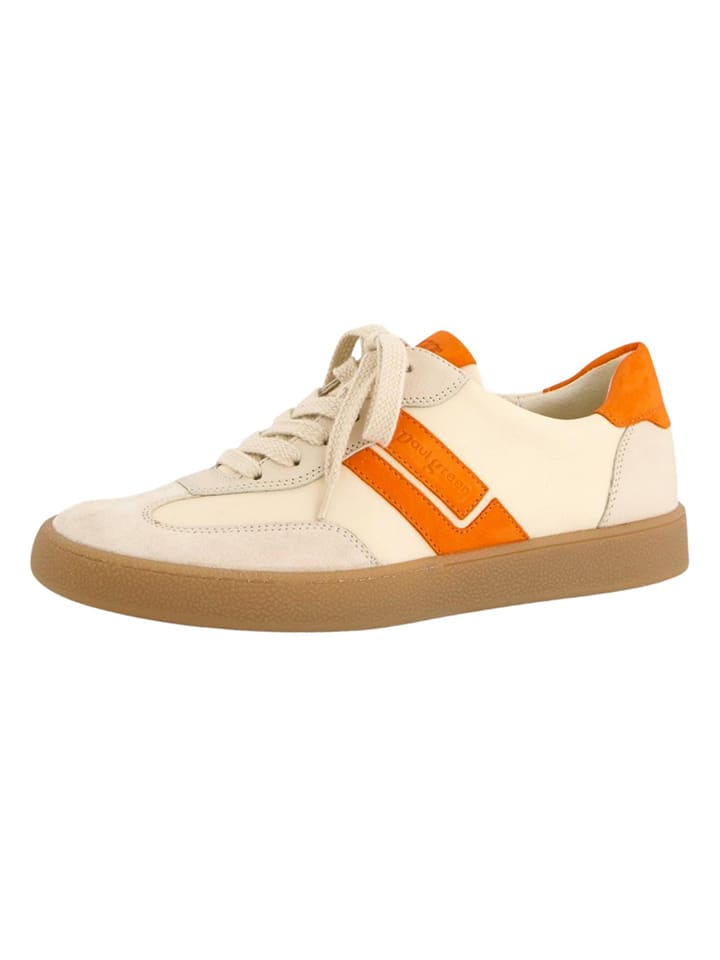 Tenisky Paul Green Creme/ Orange 9414494 Leder-Sneakers in Creme/ Orange - 1