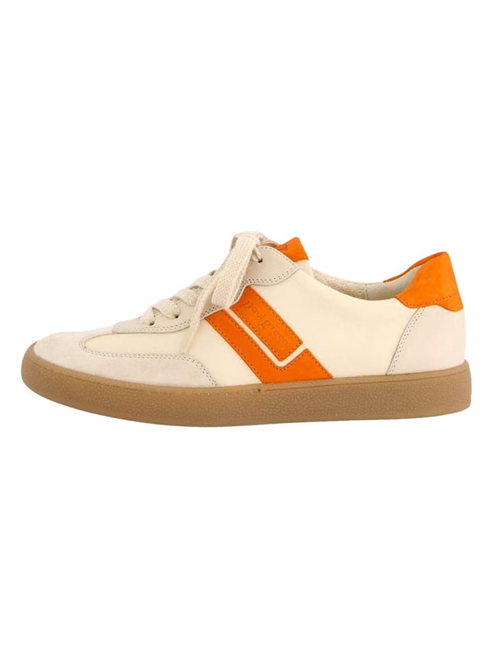 Tenisky Paul Green Creme/ Orange 9414494 Leder-Sneakers in Creme/ Orange - 2