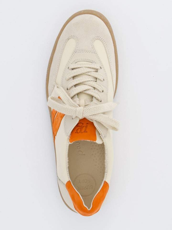 Tenisky Paul Green Creme/ Orange 9414494 Leder-Sneakers in Creme/ Orange - 6