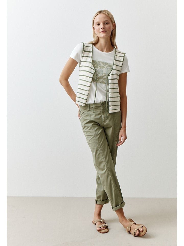 Vesta More & More Weiß/ Khaki 2338164 Strickweste in Weiß/ Khaki - 1