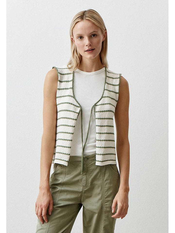 Vesta More & More Weiß/ Khaki 2338164 Strickweste in Weiß/ Khaki - 2