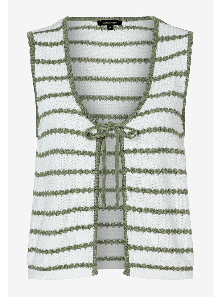 Vesta More & More Weiß/ Khaki 2338164 Strickweste in Weiß/ Khaki - 3