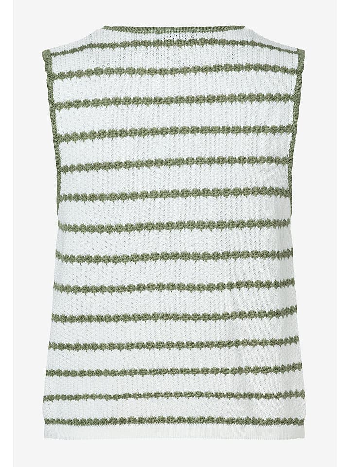 Vesta More & More Weiß/ Khaki 2338164 Strickweste in Weiß/ Khaki - 4